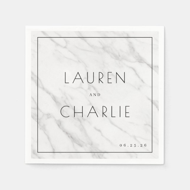 Servilleta De Papel Elegant Gray Marble Texture (Anverso)