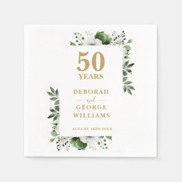 Servilleta De Papel Elegant Greenery Floral Bodas de Oro 