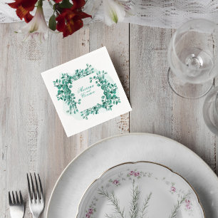 Servilleta De Papel Elegant Greenery Wedding Cocktail Napkin