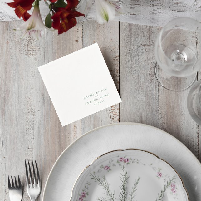 Servilleta De Papel Elegant Greenery Wedding Napkin (Subido por el creador)