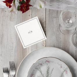 Servilleta De Papel Elegant Initials Modern Wedding Napkin