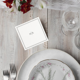 Servilleta De Papel Elegant Initials Modern Wedding Napkin