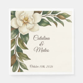 Servilleta De Papel Elegant Ivory Magnolia Wedding