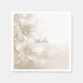 Servilleta De Papel Elegant Ivory White Flowers Napkins