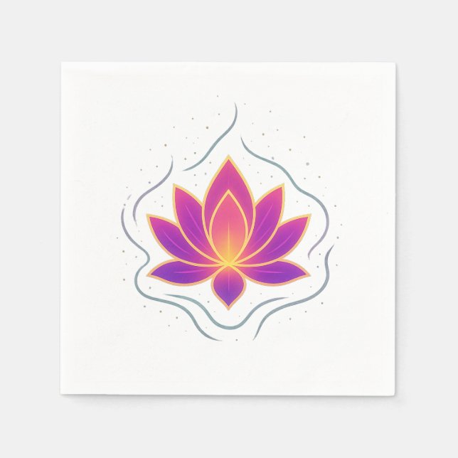 Servilleta De Papel Elegant Lotus Flower Wedding Paper Napkins (Anverso)