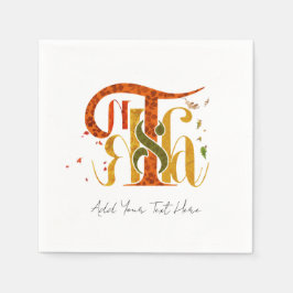 Servilleta De Papel Elegant Manuscript Thanks Autumn Fall Foliage