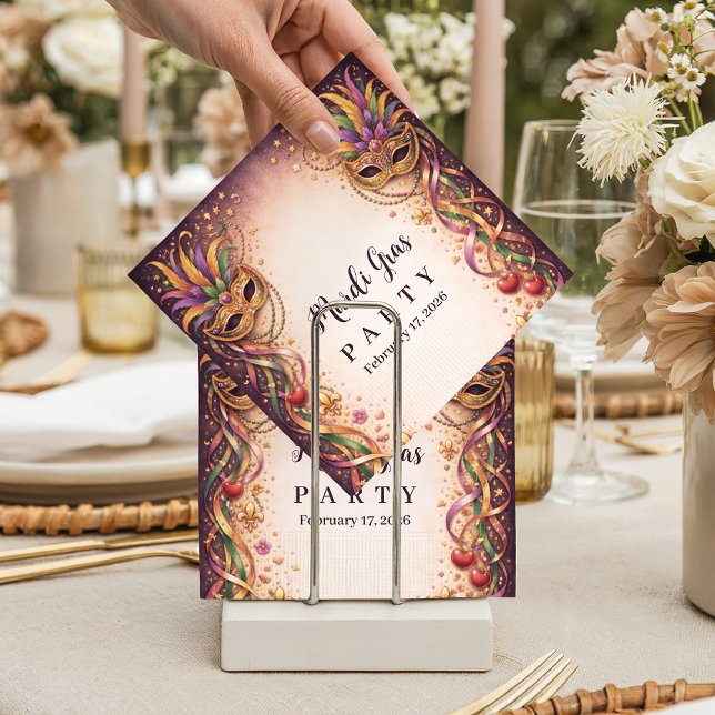 Servilleta De Papel Elegant Masquerade Hearts Mardi Gras (Subido por el creador)