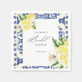 Servilleta De Papel Elegant Mediterranean Lemon Floral Bridal Shower