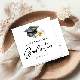 Servilleta De Papel Elegant Minimal Minimalist Graduation