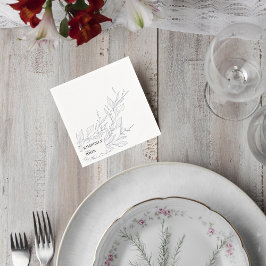Servilleta De Papel Elegant Minimalist Botanical Wedding Napkin