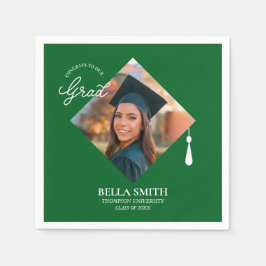 Servilleta De Papel Elegant Modern Calligraphy Custom Graduation Photo