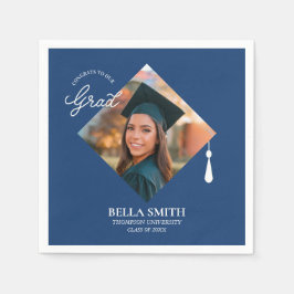 Servilleta De Papel Elegant Modern Calligraphy Custom Graduation Photo
