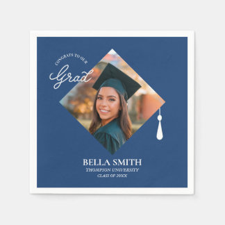 Servilleta De Papel Elegant Modern Calligraphy Custom Graduation Photo