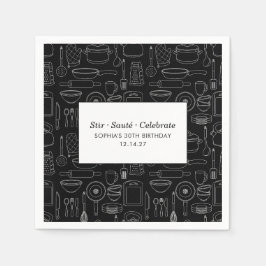 Servilleta De Papel Elegant Modern Cooking Party Chef Birthday Party