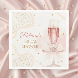 Servilleta De Papel Elegant Modern Pearls & Prosecco Bridal Shower