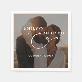 Servilleta De Papel Elegant Modern Wedding Photo