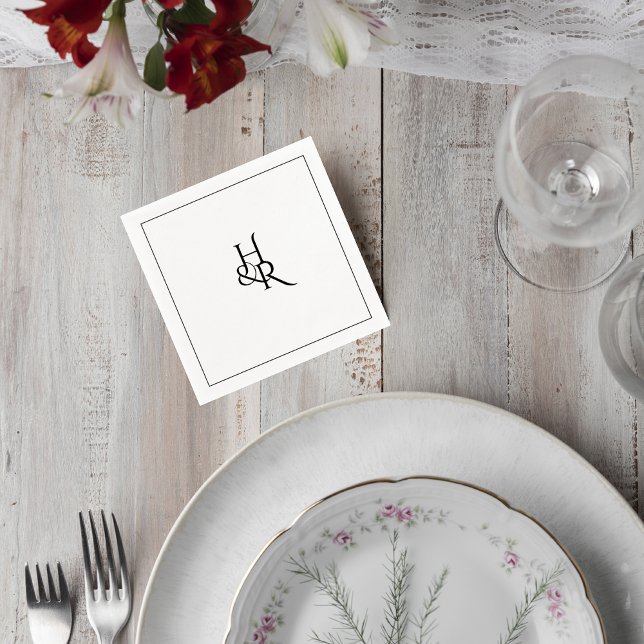 Servilleta De Papel Elegant Monogram Wedding Cocktail Napkin (Subido por el creador)