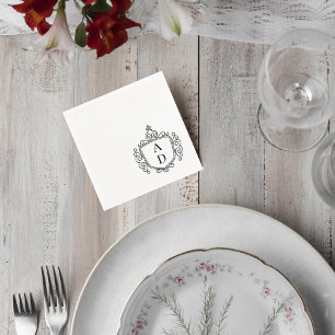 Servilleta De Papel Elegant Monogram Wedding Cocktail Napkins