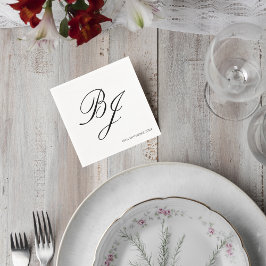 Servilleta De Papel Elegant Monogram Wedding Cocktail Napkins