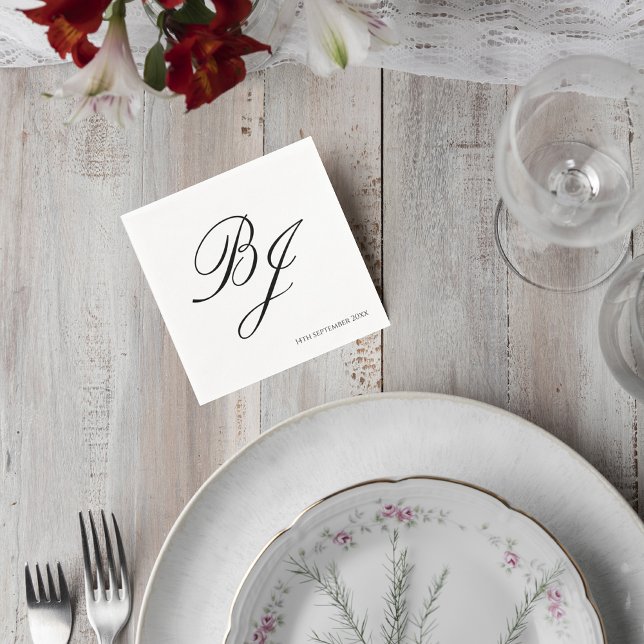 Servilleta De Papel Elegant Monogram Wedding Cocktail Napkins (Subido por el creador)