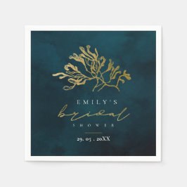 SERVILLETA DE PAPEL ELEGANT NAVAL ORO SUBMARINO ALGAS DUCHA DE NOVIA