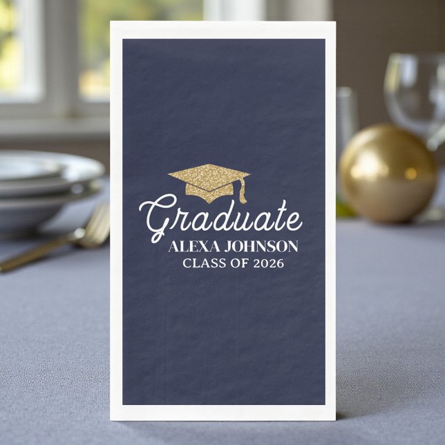 Servilleta De Papel Elegant Navy Blue Class Of 2026 Graduation (Subido por el creador)