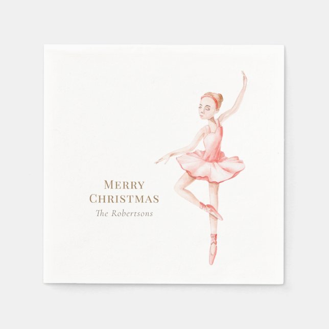 Servilleta De Papel Elegant Nutcracker Ballerina Christmas (Anverso)