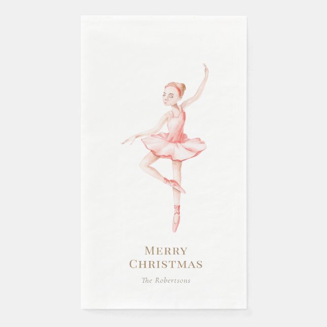 Servilleta De Papel Elegant Nutcracker Ballerina Christmas (Anverso)