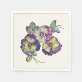 Servilleta De Papel Elegant Pansy Floral Paper Napkin