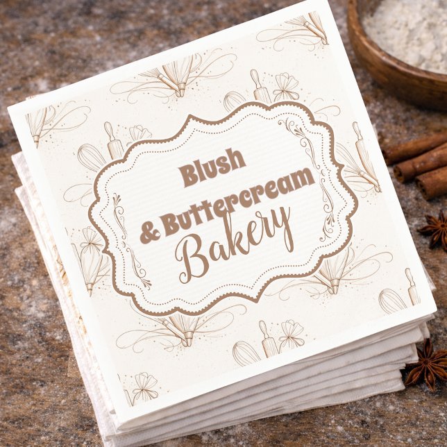 Servilleta De Papel Elegant Pastel Bakery Branding (Subido por el creador)