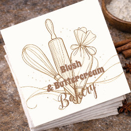 Servilleta De Papel Elegant Pastel Bakery Branding