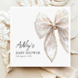 Servilleta De Papel Elegant Pearl Bow Baby Shower