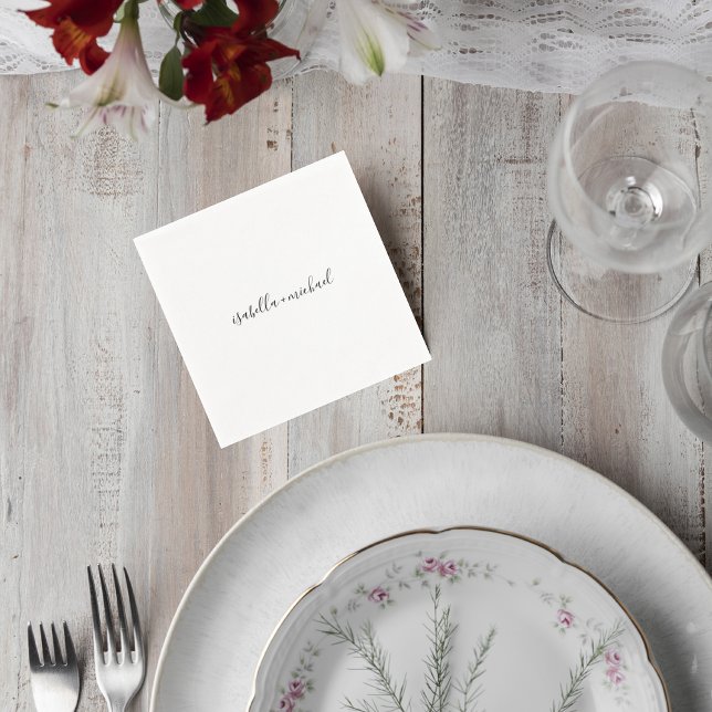 Servilleta De Papel Elegant Personalized Wedding Napkin with Names (Subido por el creador)