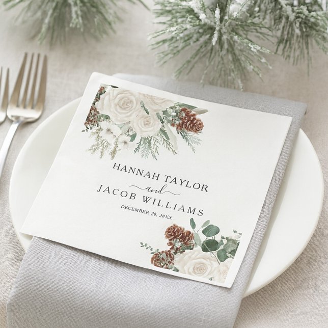 Servilleta De Papel Elegant Pines Winter Wedding (Subido por el creador)