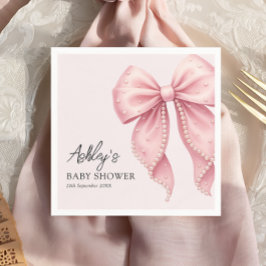 Servilleta De Papel Elegant Pink Bow Baby Shower