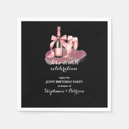 Servilleta De Papel Elegant Pink Double Celebration Joint Birthday
