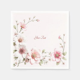 Servilleta De Papel Elegant Pink White Floral Napkins