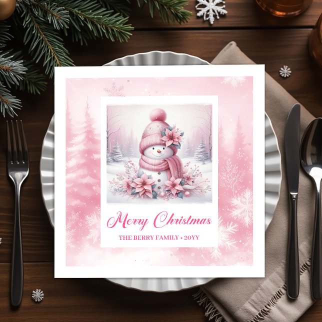 Servilleta De Papel Elegant Pinkmas Kids Cozy Winter Scene Party Xmas (Elegant Pinkmas Kids Cozy Winter Scene Party Christmas Napkins

)