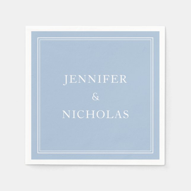 Servilleta De Papel Elegant Powder Blue Wedding (Anverso)