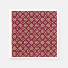 Servilleta De Papel Elegant Red and Gold Pattern Design