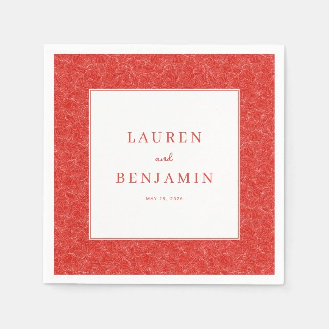 Servilleta De Papel Elegant Red Swirls (Anverso)