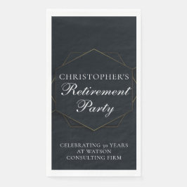 Servilleta De Papel Elegant Retirement Party Customized Black Gold