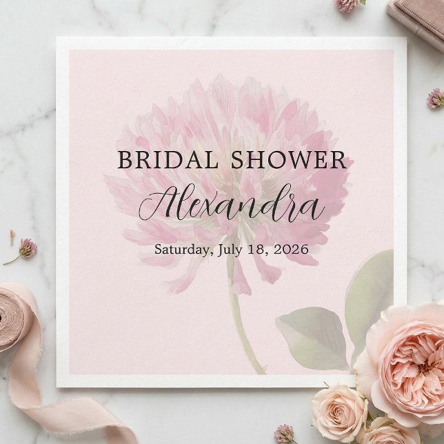Servilleta De Papel Elegant Romantic Blush Pink Floral Bridal Shower (Subido por el creador)