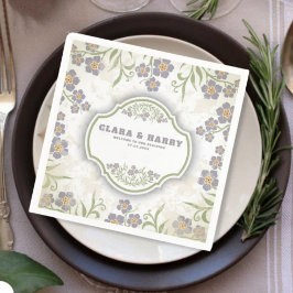 Servilleta De Papel Elegant romantic calligraphy retro floral wedding