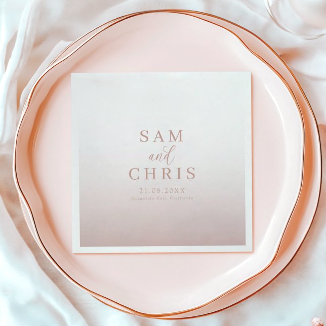 Servilleta De Papel Elegant Rose Gold monogram Wedding (Subido por el creador)