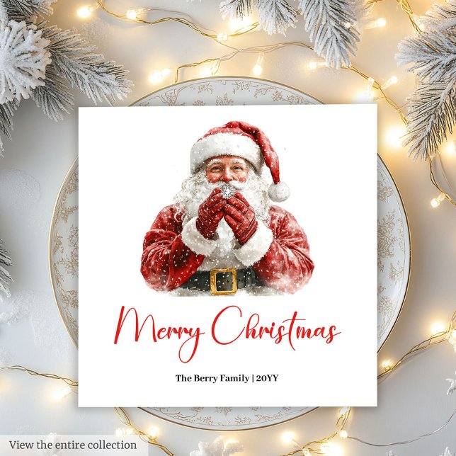 Servilleta De Papel Elegant Santa Claus Classic Festive Holiday Napkin (Elegant Santa Claus Classic Festive Holiday Napkin)