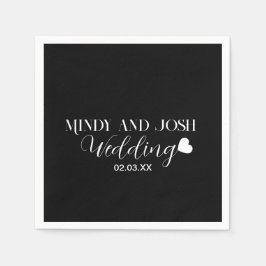 Servilleta De Papel Elegant Script floating heart