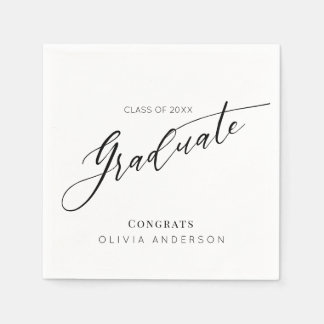 Servilleta De Papel Elegant Script Graduation Party