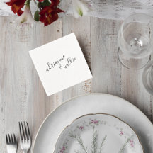 Elegant Script Wedding Cocktail Napkins