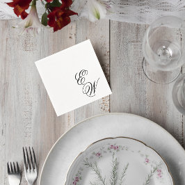 Servilleta De Papel Elegant Script Wedding Monogram Cocktail Napkin